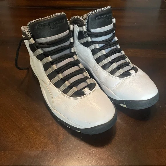 Nike Mens Air Jordan 10 Steel 310805-103 White Basketball Sneakers Size 10.5 - Picture 1 of 8